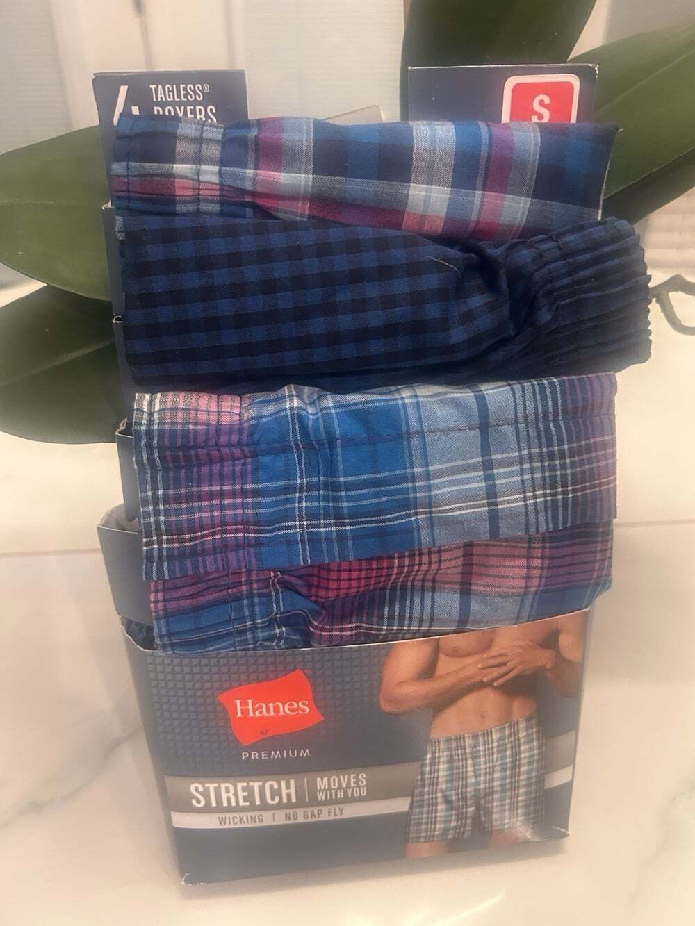 🐻 Hanes Premium Men's Stretch Woven Boxer Shorts-Size S-NWT ‼️3 Pcs